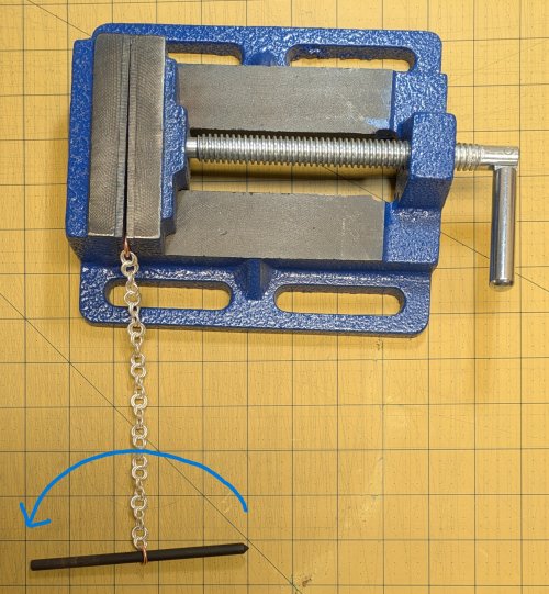Judy Larson's Double Link Chain - , Chain Maille Jewelry, Making Chain, Chain Making , Butane Torch, Soldering, Solder, Chain Maille, chain mail, chainmaille, chainmail, , Secure the vise to the worksurface.